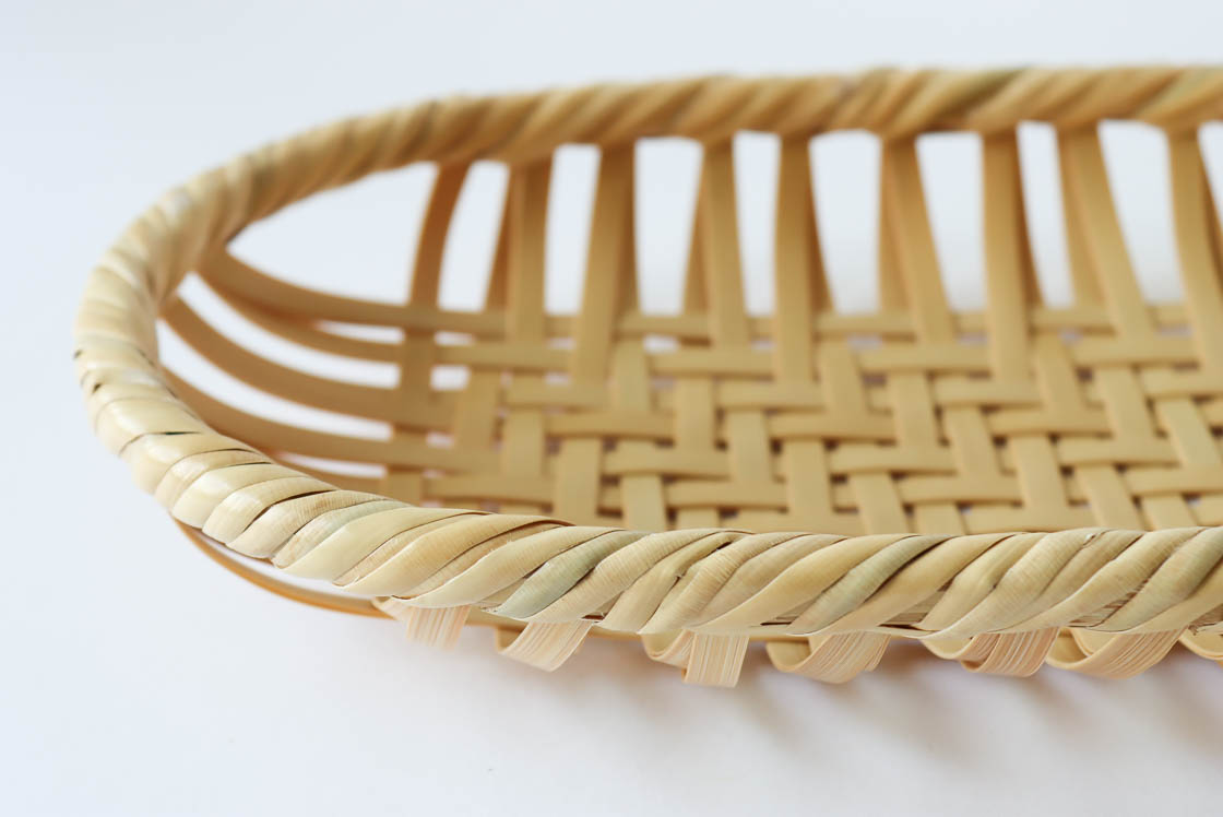 大分 あじろ編み 盛かご (楕円)