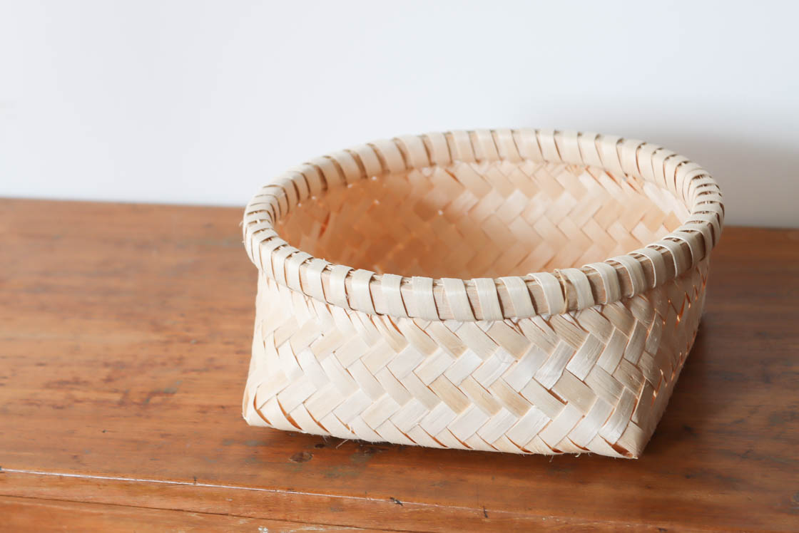 秋田 イタヤカエデ 丸かご 小